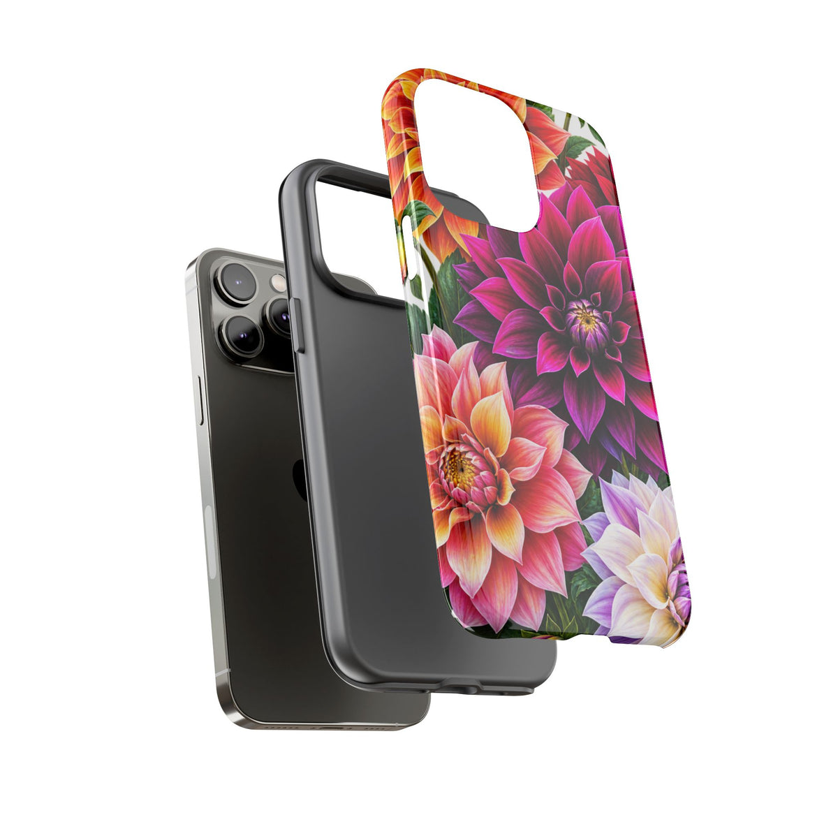 Floral Dahlia Tough Phone Case — Vibrant Protective Floral Phone Cover
