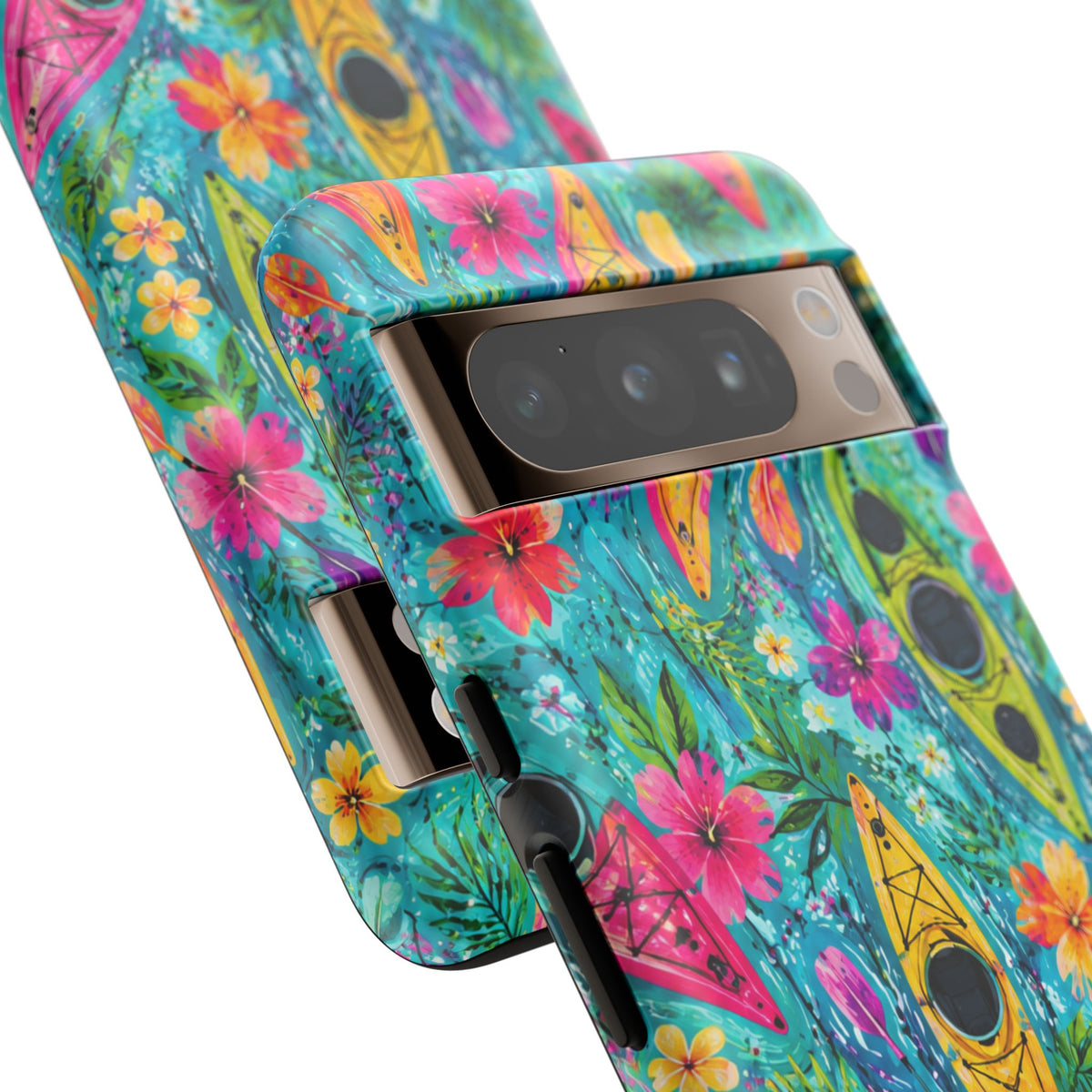 Tropical Kayak Phone Case – Colorful Floral Waterproof Pattern