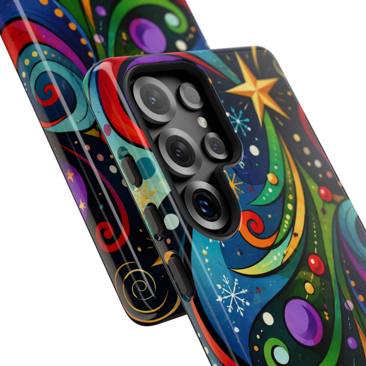 Colorful Swirl Christmas Tree Tough Phone Case