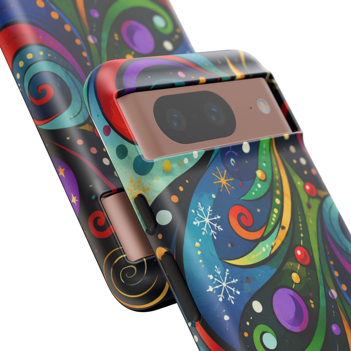 Colorful Swirl Christmas Tree Tough Phone Case
