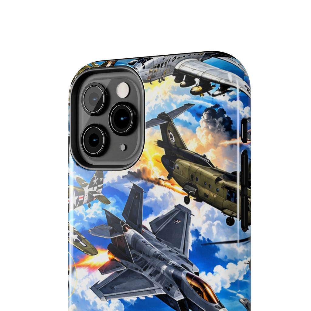 Military Aircraft Tough Phone Case – Vintage & Modern Jet Fighter Print