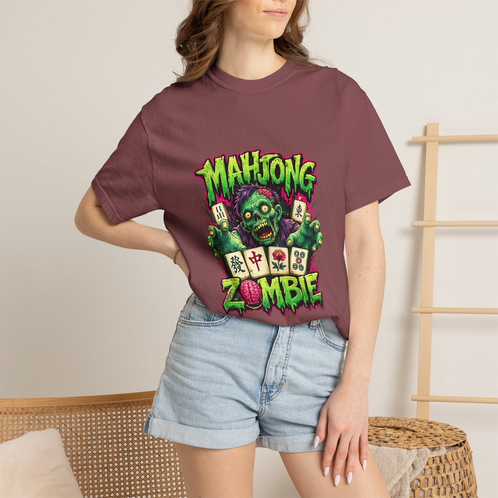 Mahjong Zombie T-shirt | Zombie Mahjong Tiles Graphic Tee