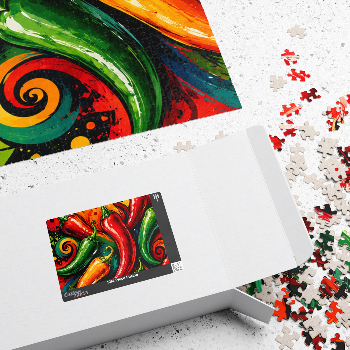 Spicy Peppers Jigsaw Puzzle — Colorful Chili Pepper Art Puzzle (110/252/520/1014 pcs)