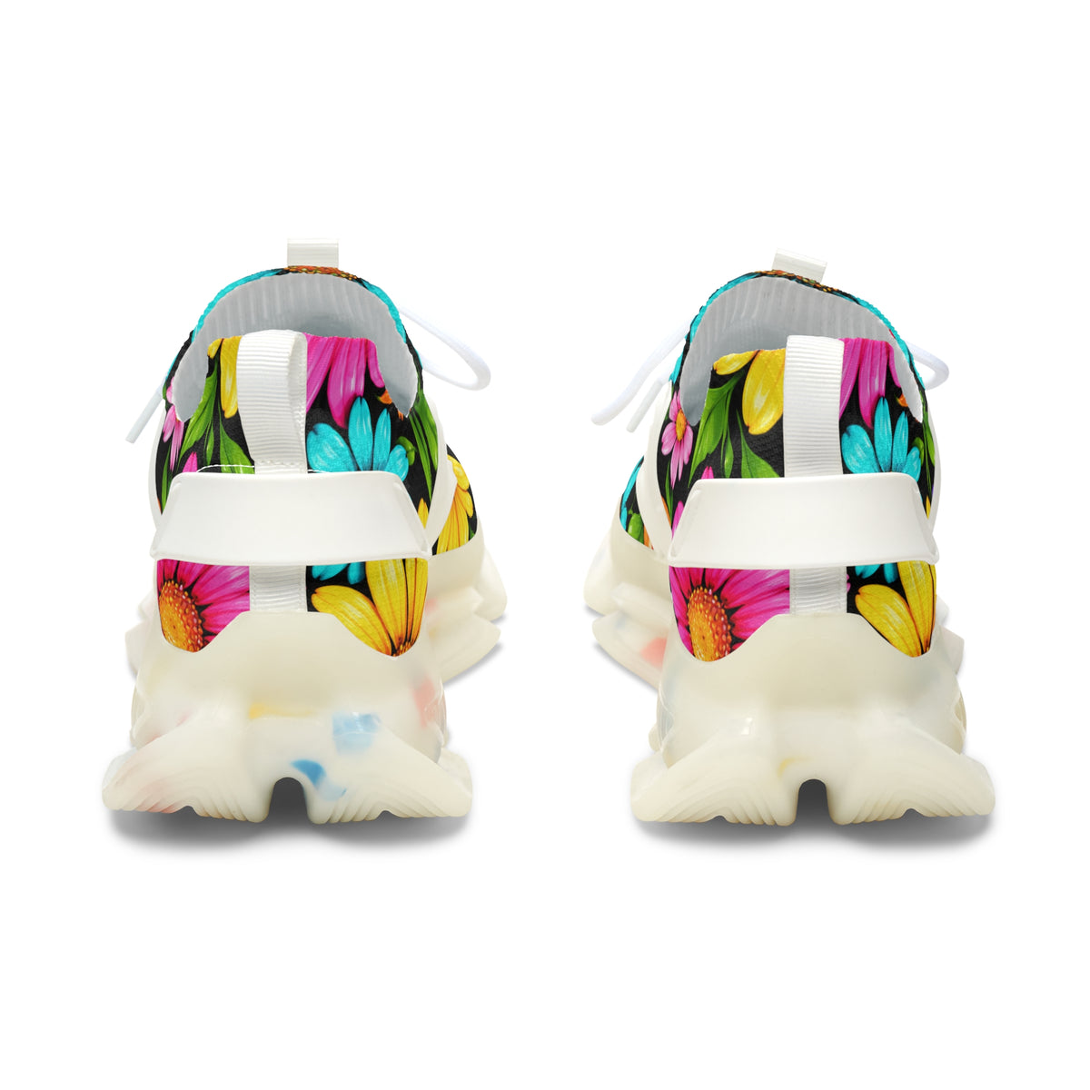 Women's Floral Mesh Sneakers — Colorful Daisy Athletic Shoes
