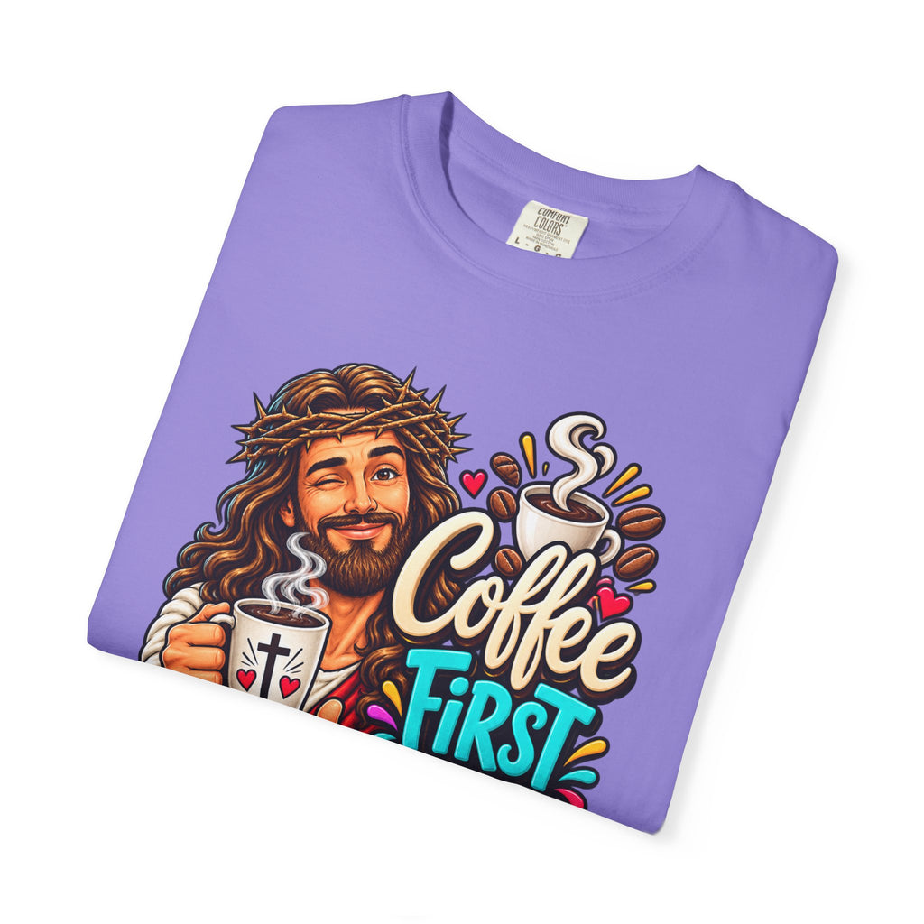 Coffee First Then Miracles Jesus T-Shirt