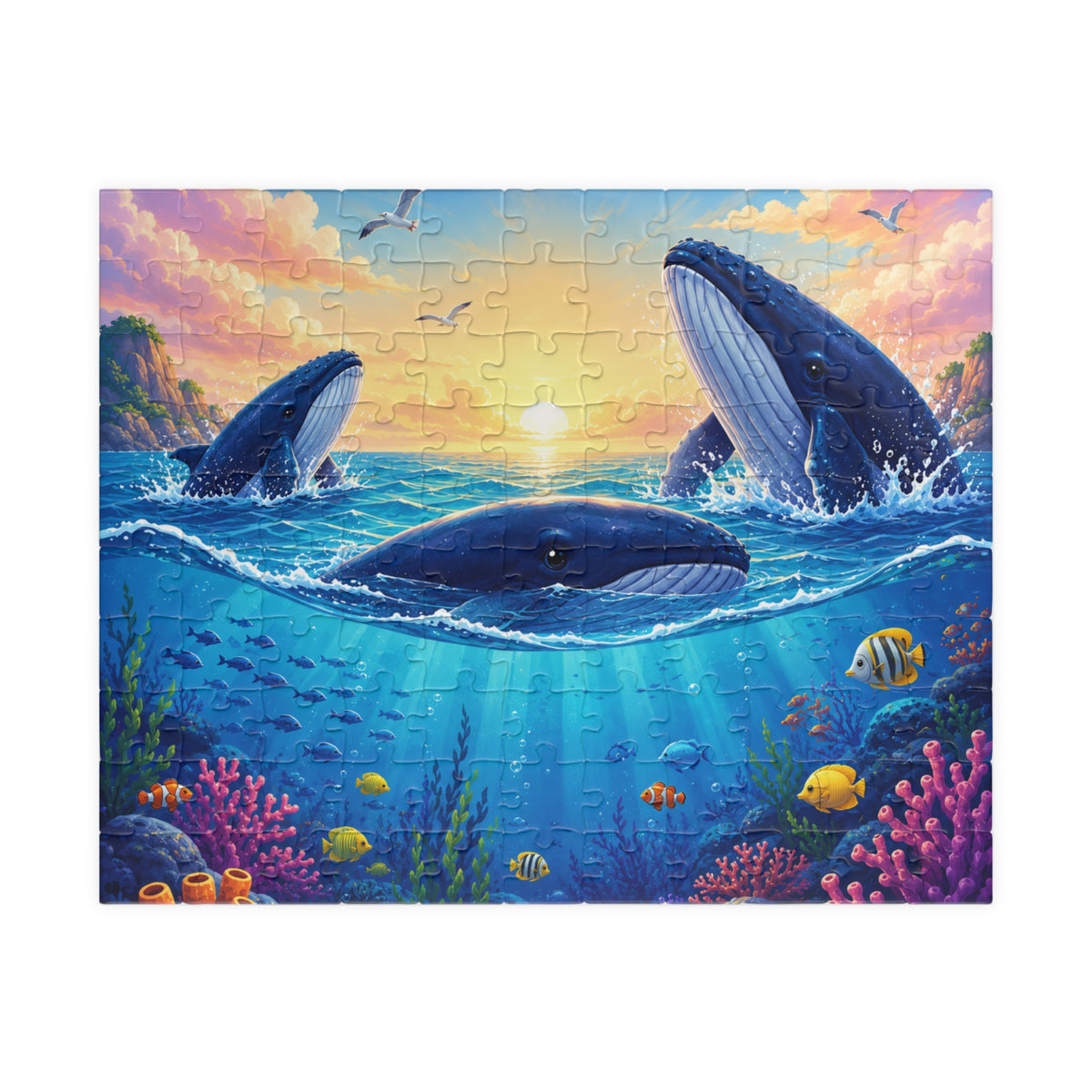Whale Sunset Ocean Scene Puzzle 252-1014 Piece