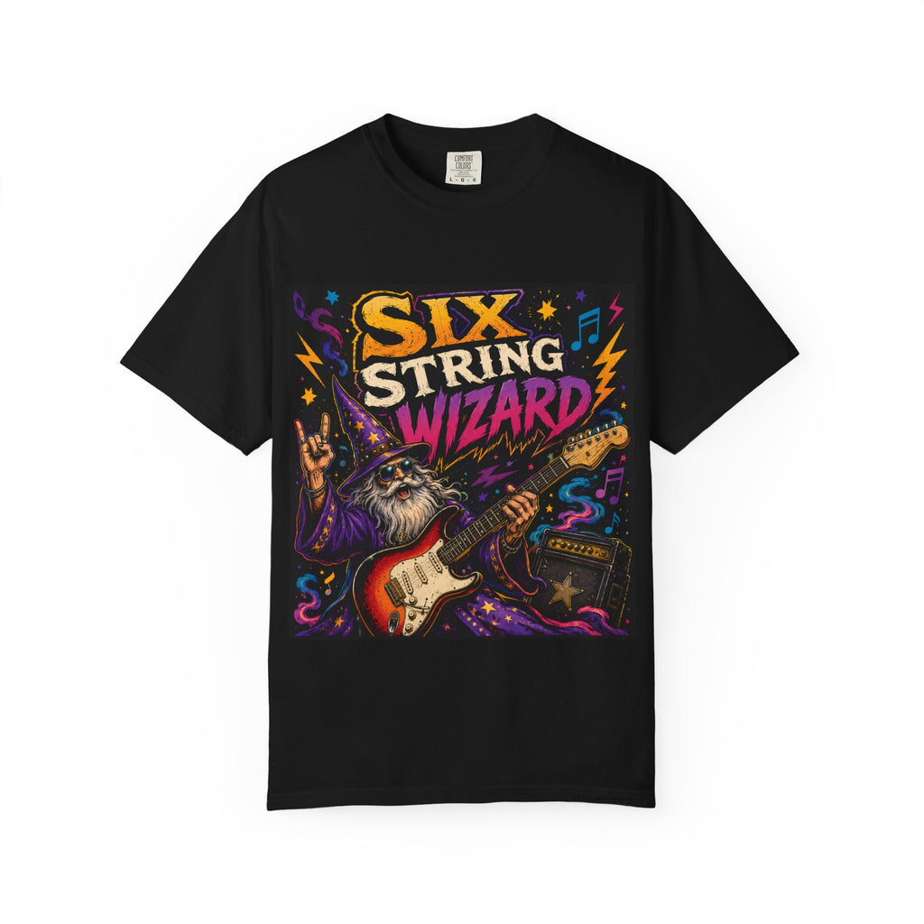 Six String Wizard T-shirt | Guitar Wizard Graphic Tee