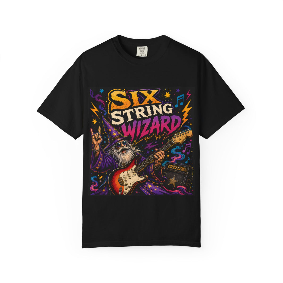Six String Wizard T-shirt | Guitar Wizard Graphic Tee