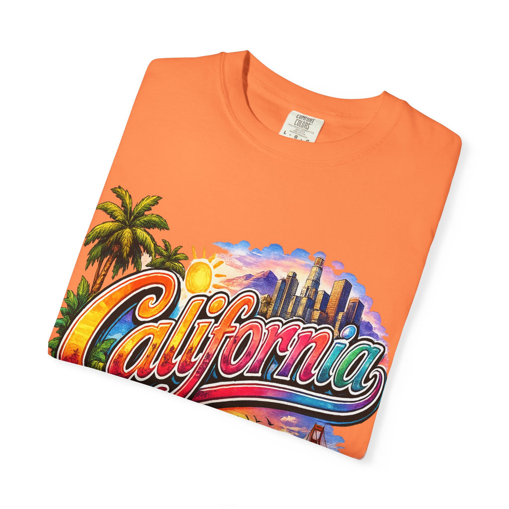 California Sunset Scenic T-shirt | Golden Gate Palm Beach Hibiscus