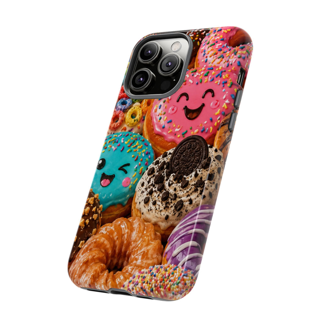 Donut Smile Tough Phone Case — Cute Colorful Desserts Protective Cover