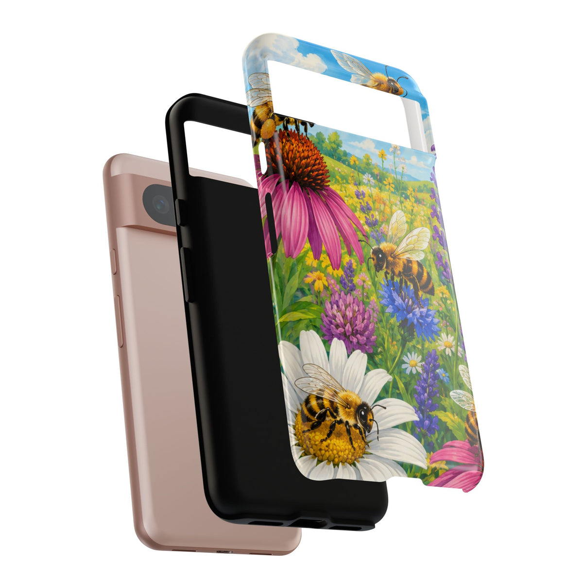 Bee Meadow Phone Case — Floral Honeybee Protective Cover