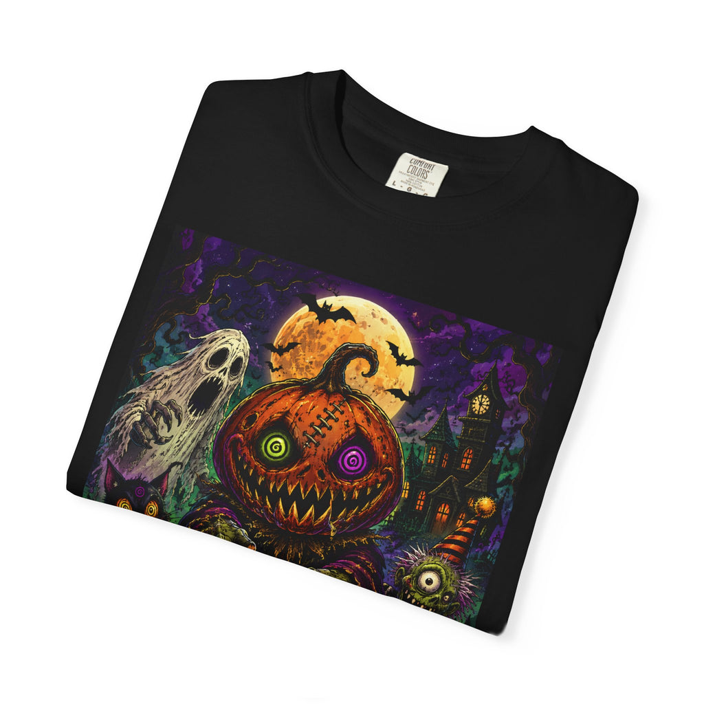 Spooky Halloween Pumpkin Stack T-shirt | Jack-o'-Lanterns, Ghosts, Haunted House