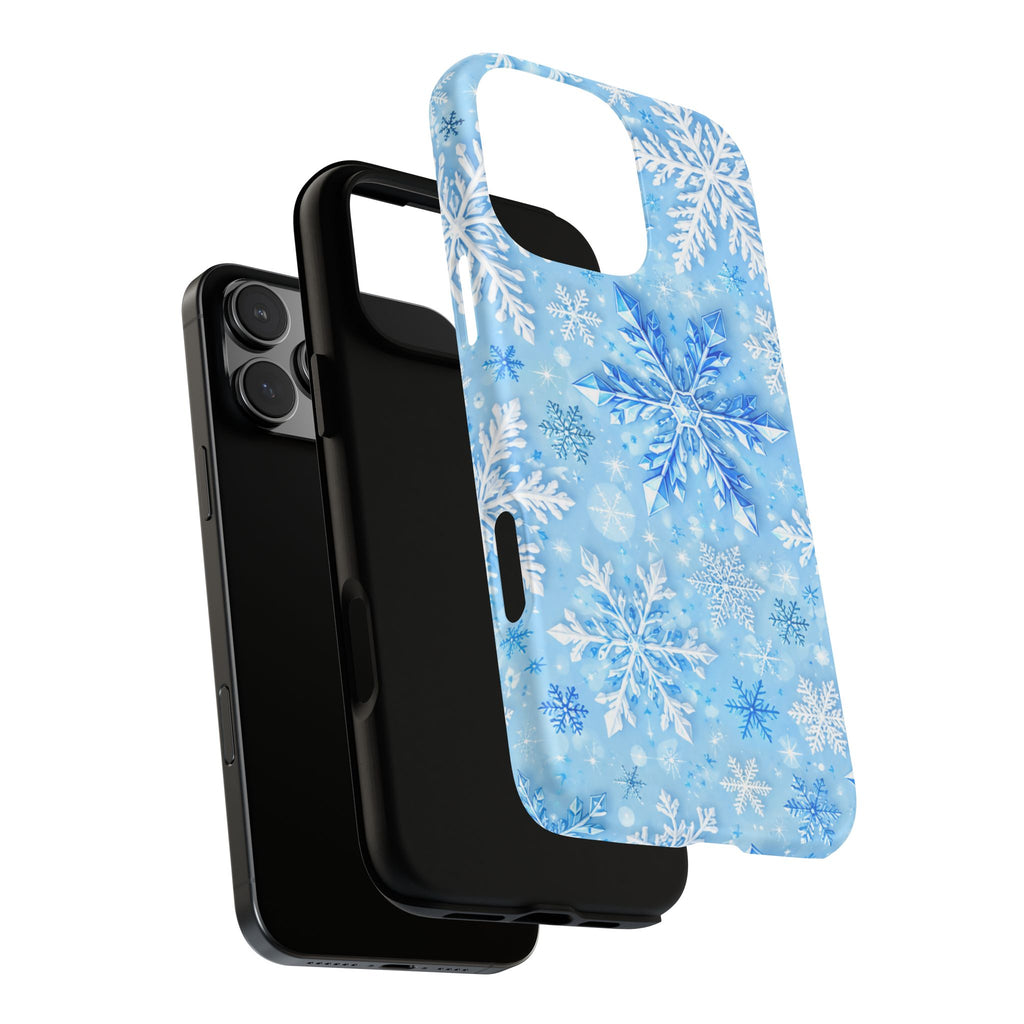 Winter Snowflake Tough Phone Case — Blue Holiday Protective Cover