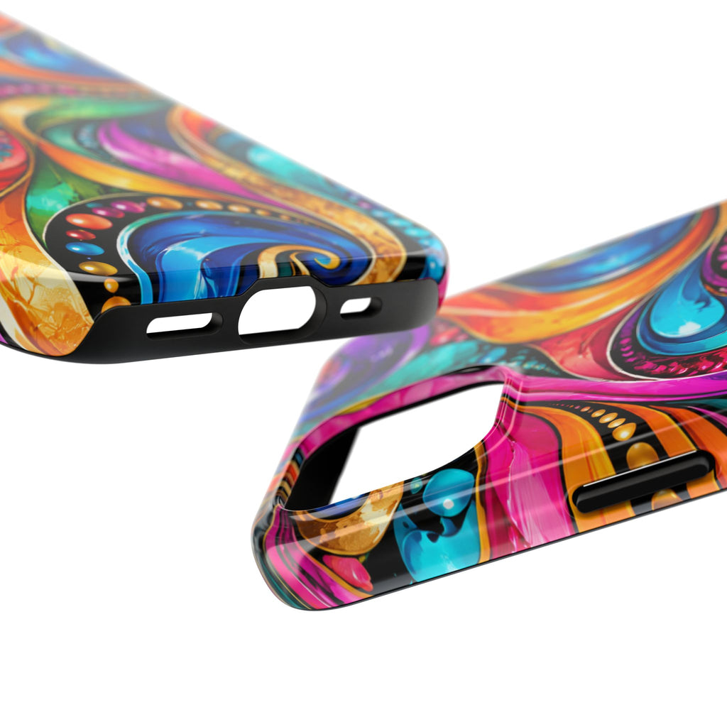 Colorful Swirl Tough Phone Case — Vibrant Abstract Protective Cover