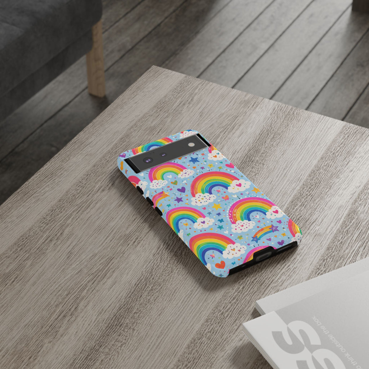 Rainbow Clouds Phone Case — Cute Pastel Rainbow Pattern Tough Case
