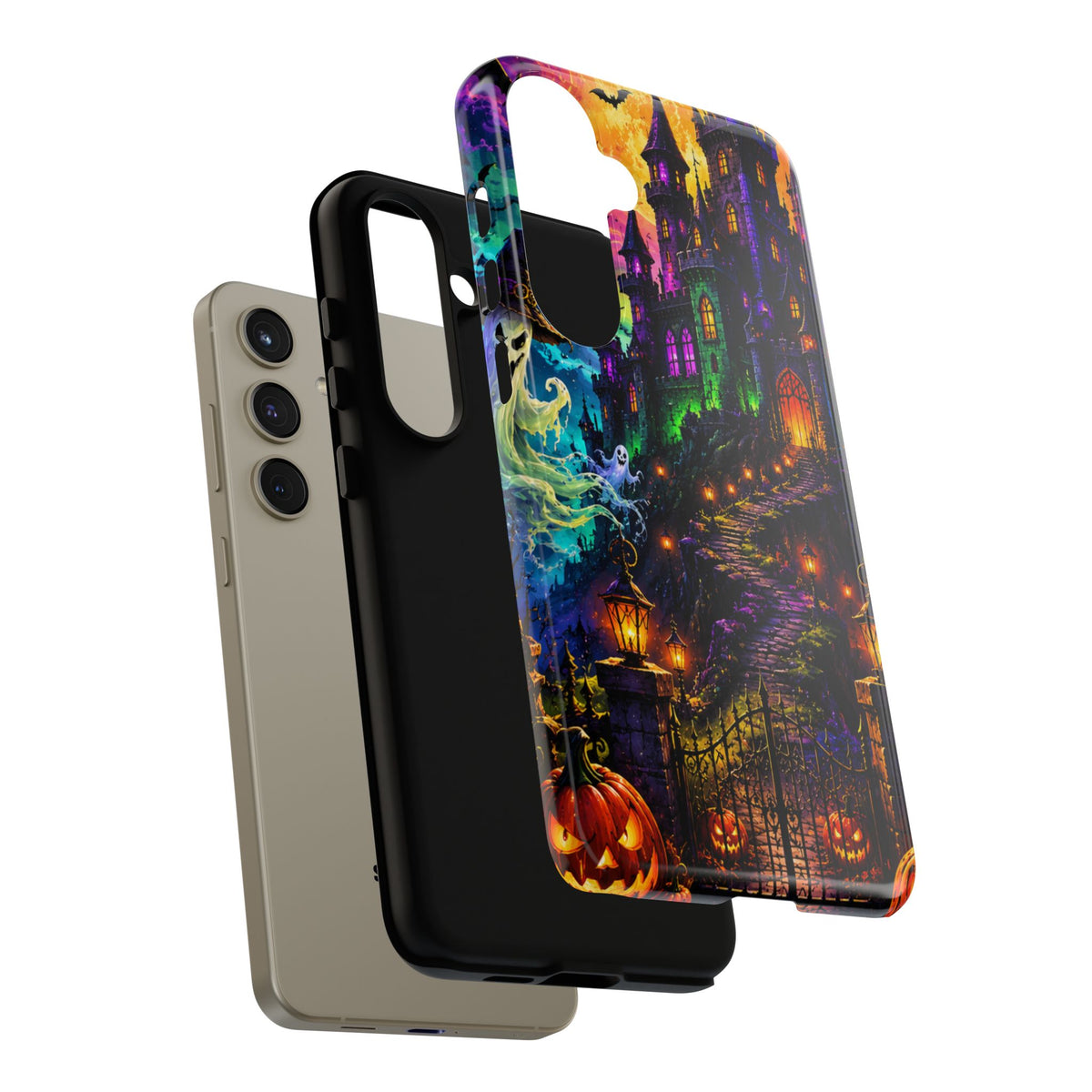 Halloween Haunted Castle Phone Case — Spooky Pumpkin & Ghost Tough Case