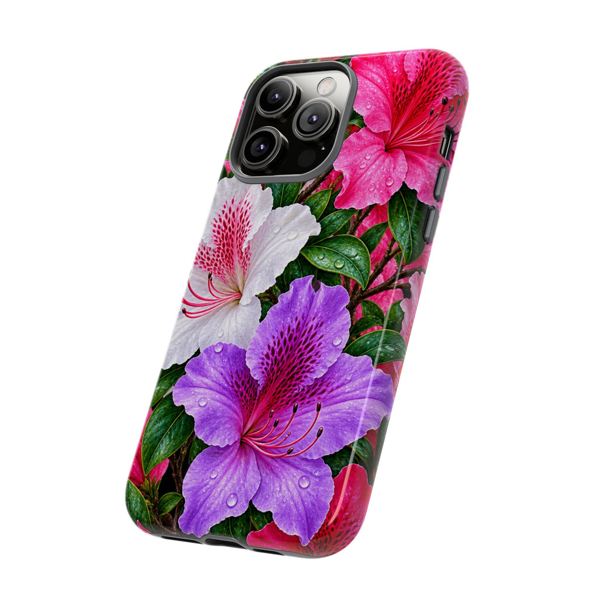 Floral Azalea Phone Case — Vibrant Pink & Purple Blossom Protection
