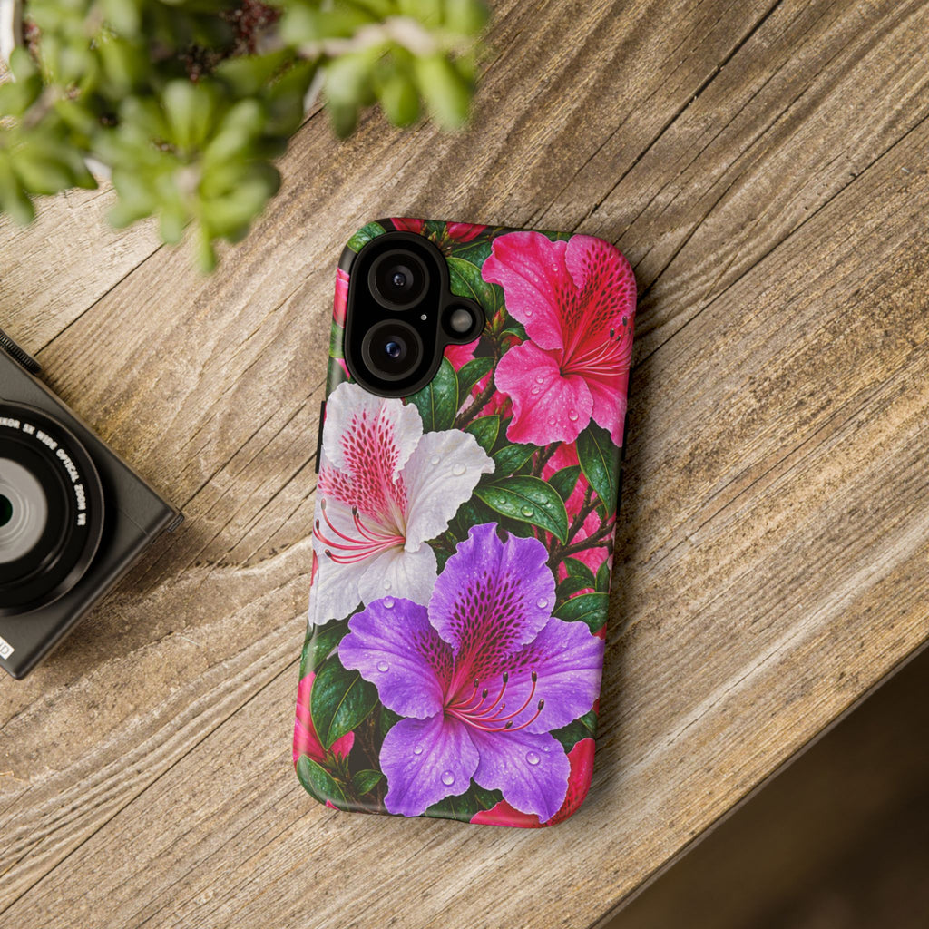 Floral Azalea Phone Case — Vibrant Pink & Purple Blossom Protection