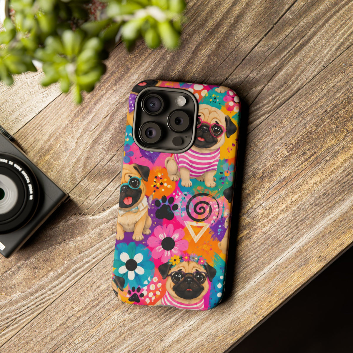 Pug Pop Art Phone Case — Colorful Pug Pattern Tough Case