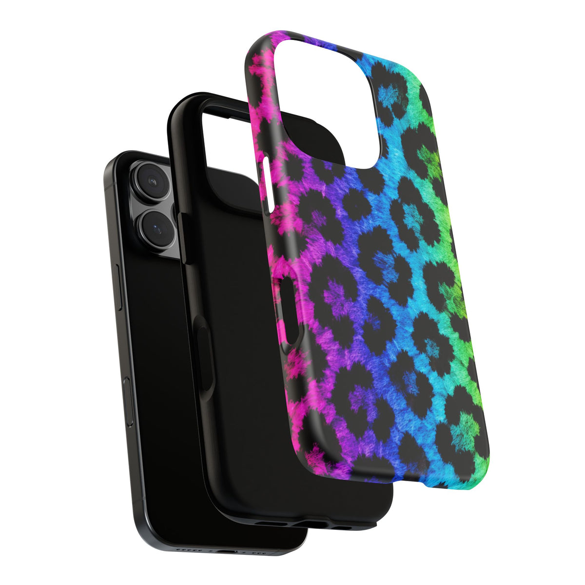 Neon Rainbow Leopard Tough Case – Colorful Animal Print Phone Cover