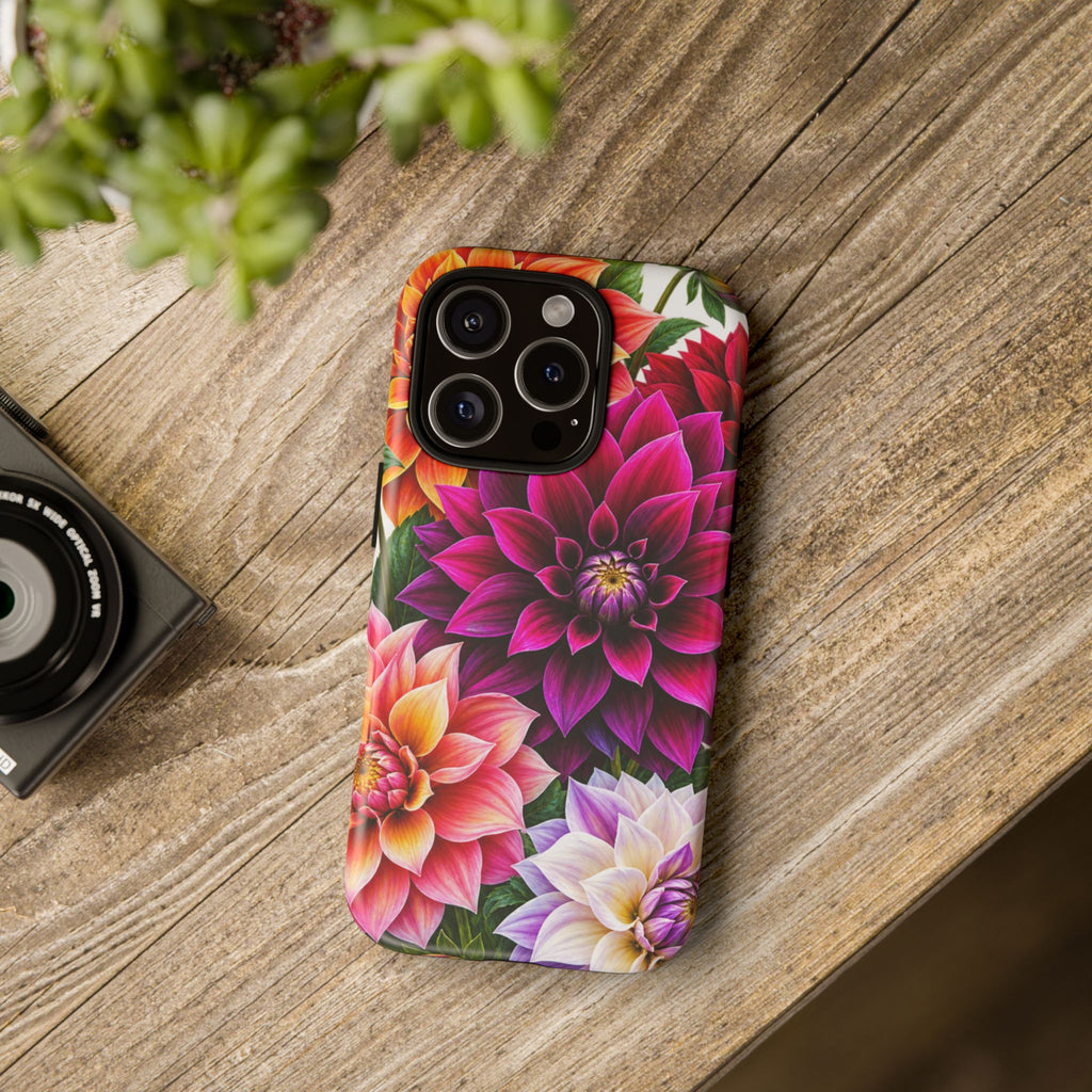 Floral Dahlia Tough Phone Case — Vibrant Protective Floral Phone Cover
