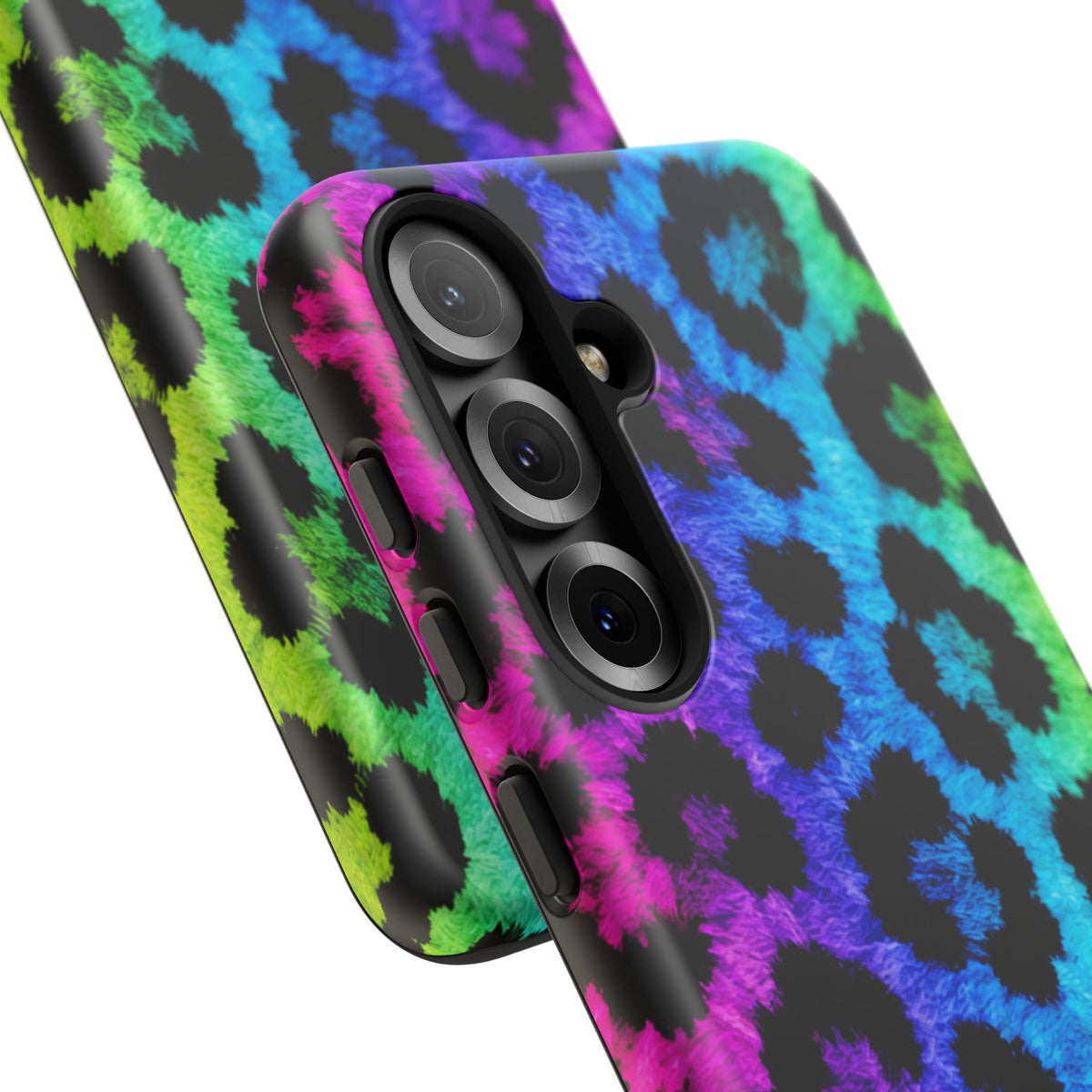 Neon Rainbow Leopard Tough Case – Colorful Animal Print Phone Cover