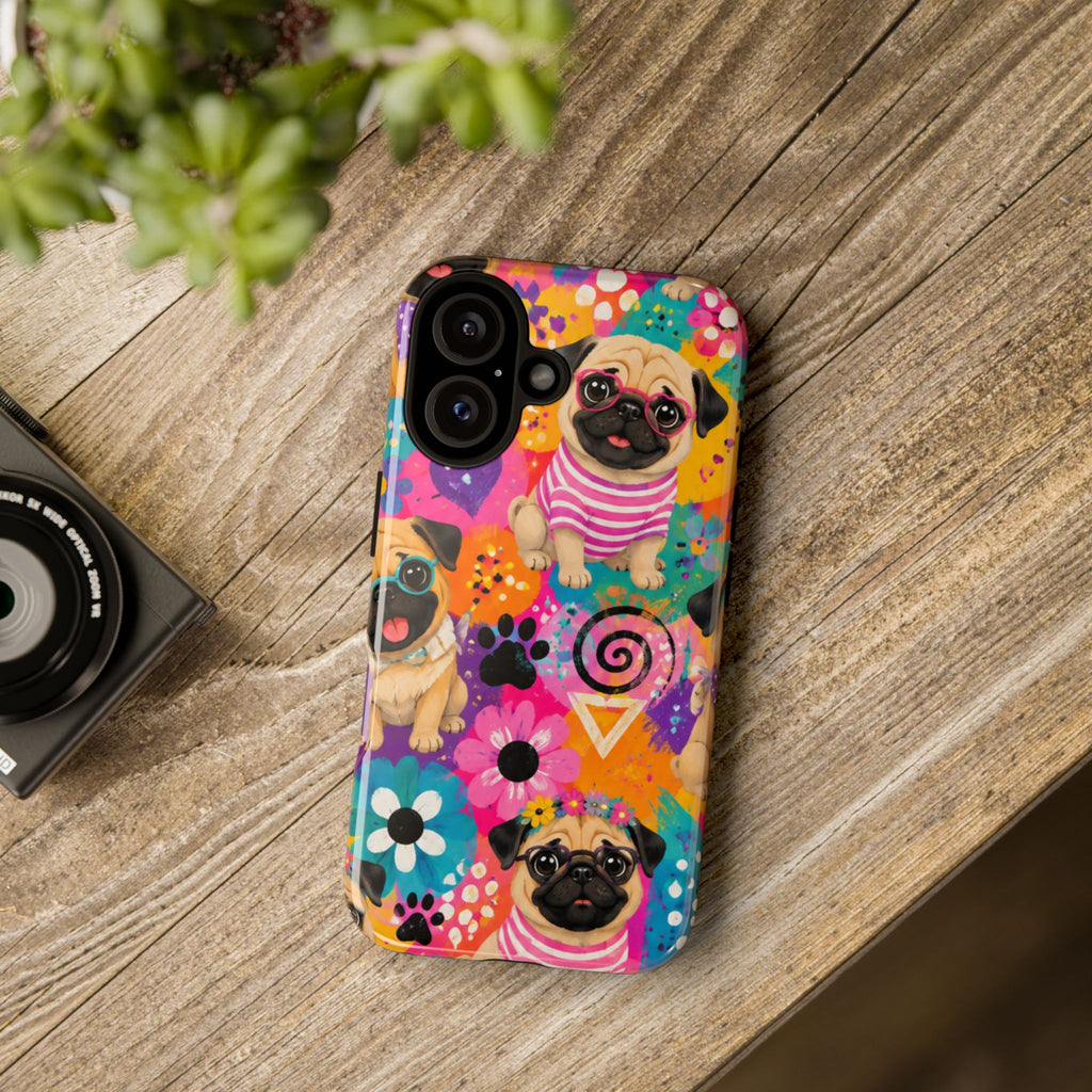 Pug Pop Art Phone Case — Colorful Pug Pattern Tough Case