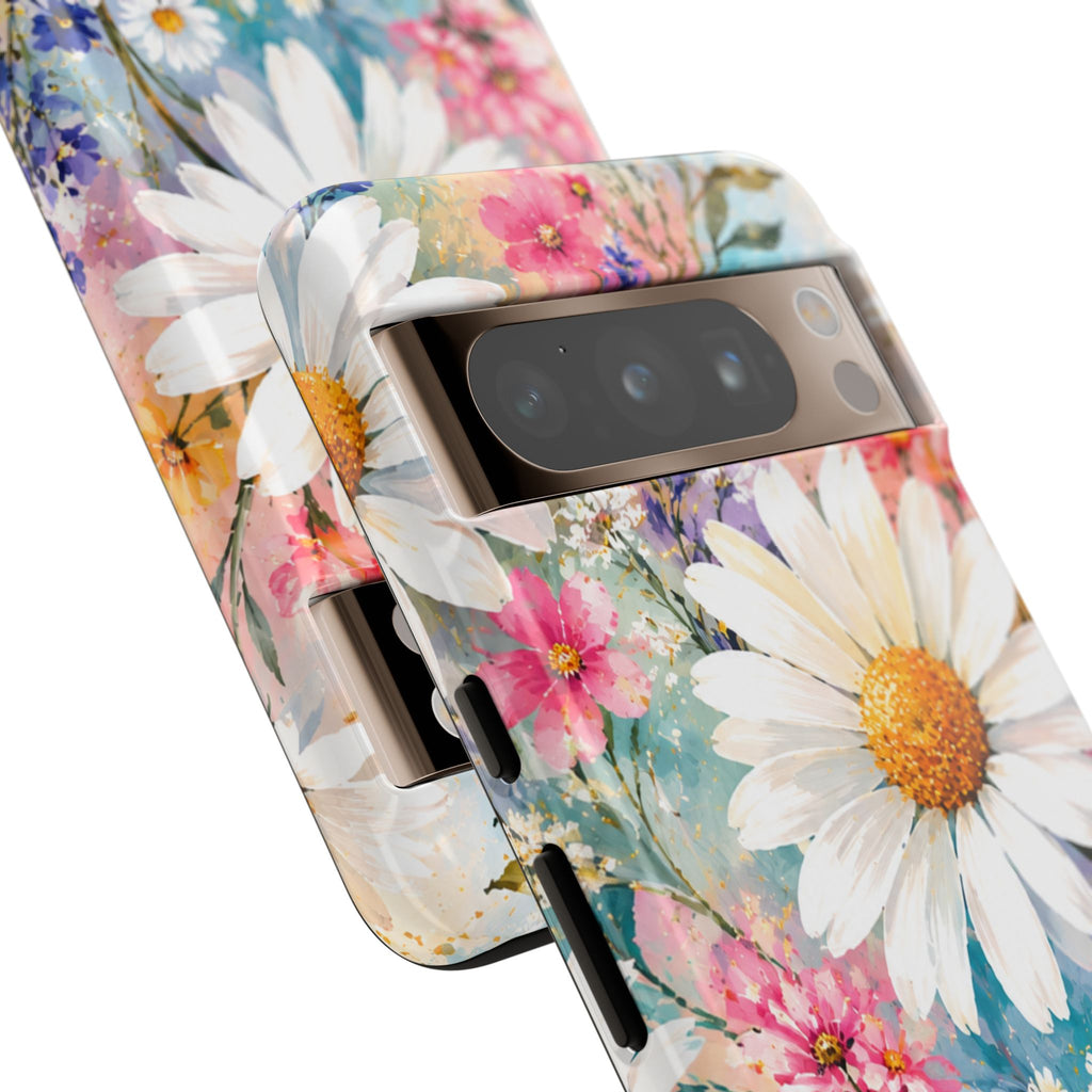 Floral Daisy Phone Case — Watercolor Daisies Protective Tough Case