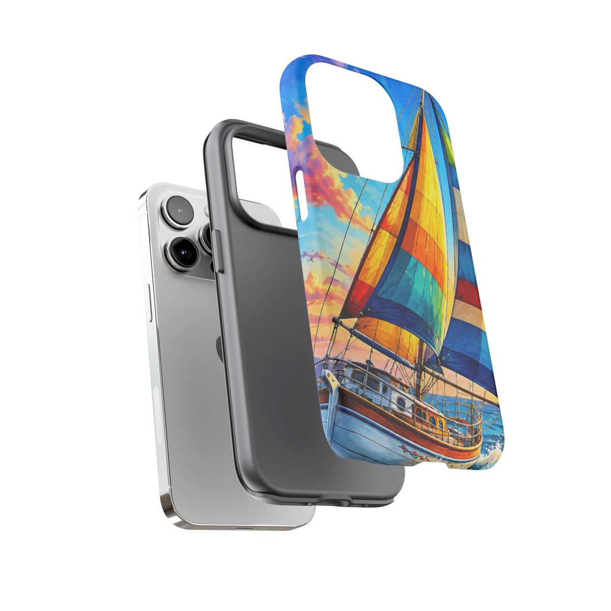 Sailboat Sunset Phone Case — Colorful Nautical iPhone Cover