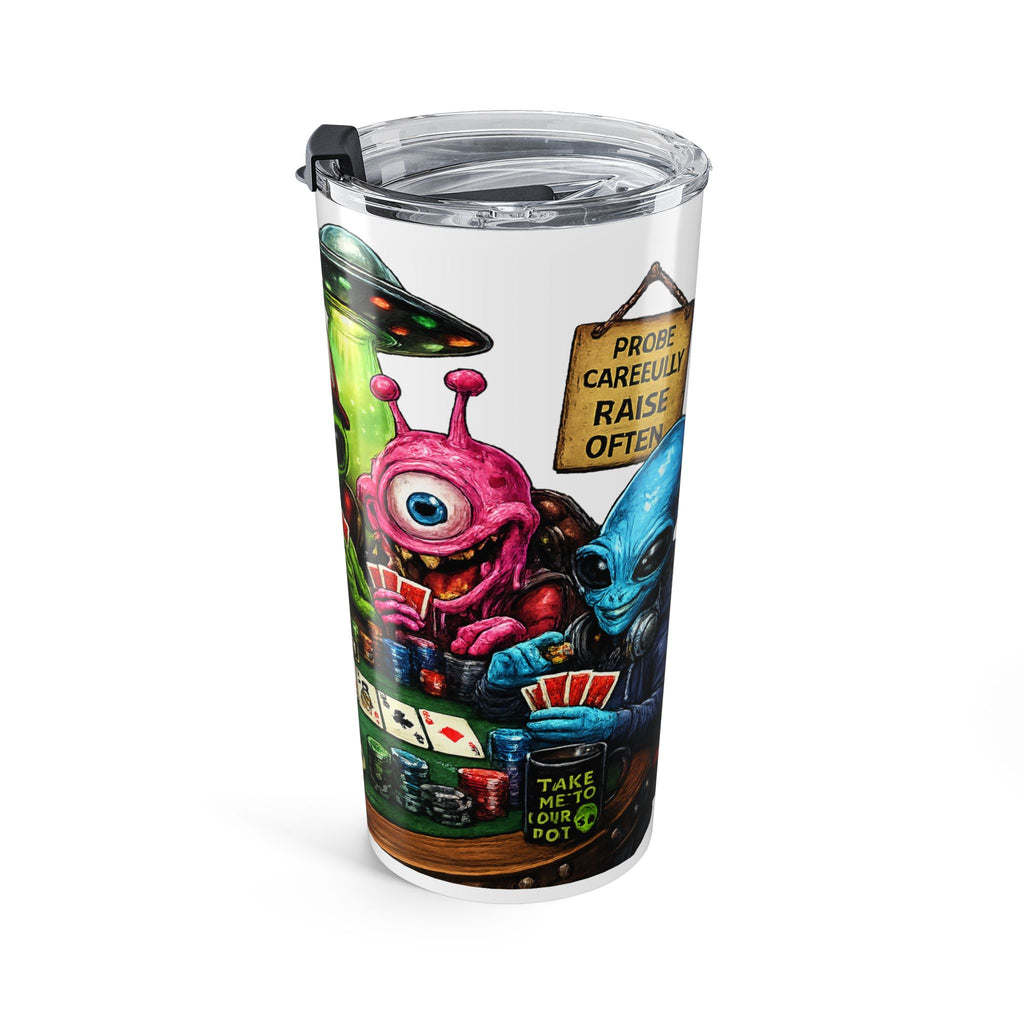 Alien Poker Night Tumbler 20oz | Funny Outer Space Cards