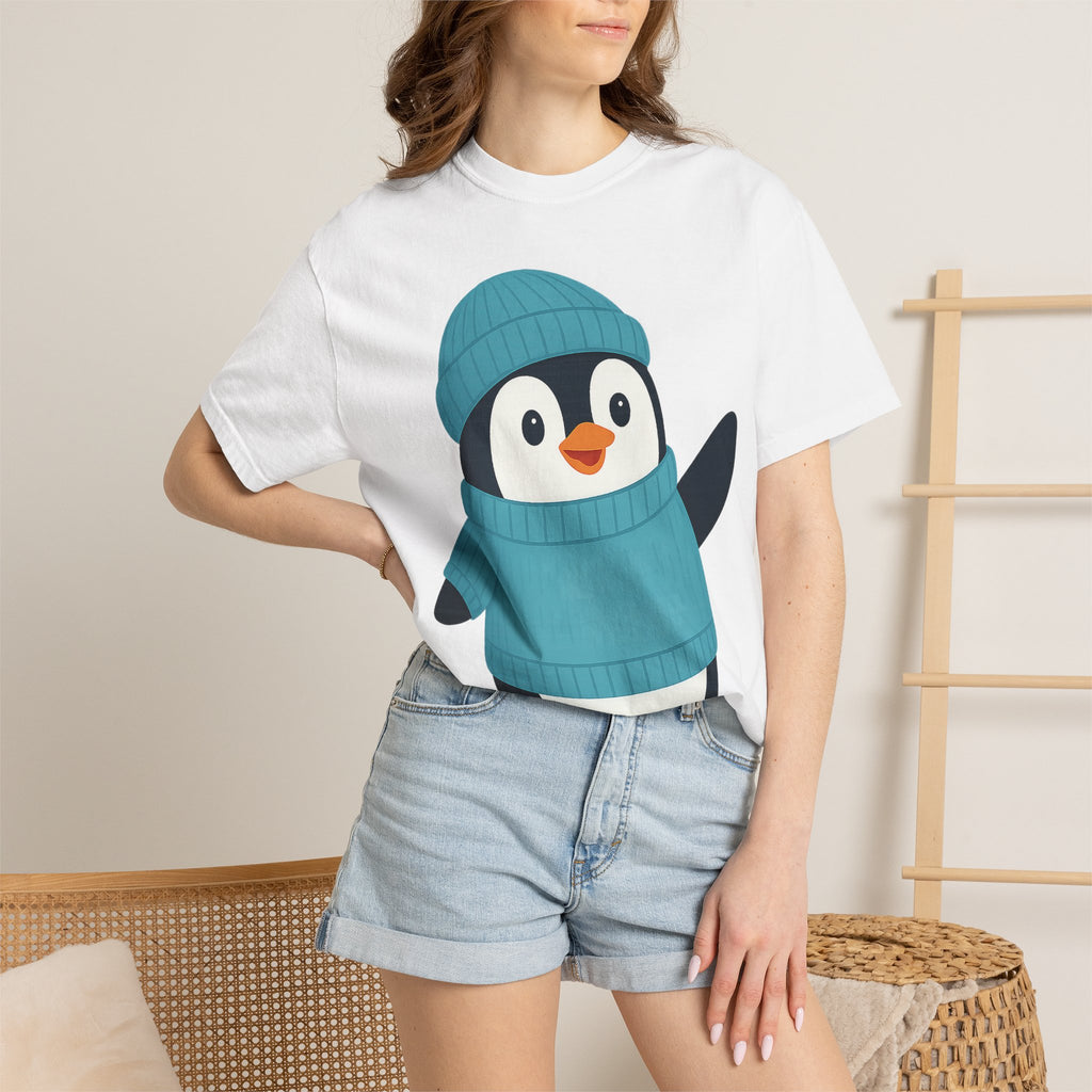 Cute Penguin in Blue Knit Tee