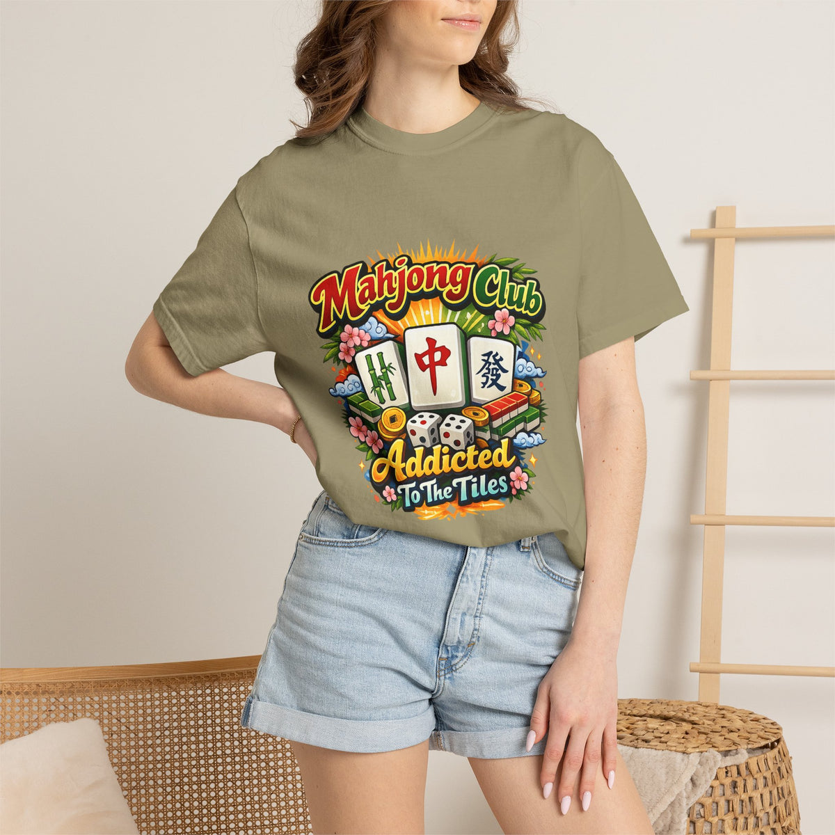 Mahjong Club Addicted to the Tiles T-shirt | Mahjong Graphic Tee