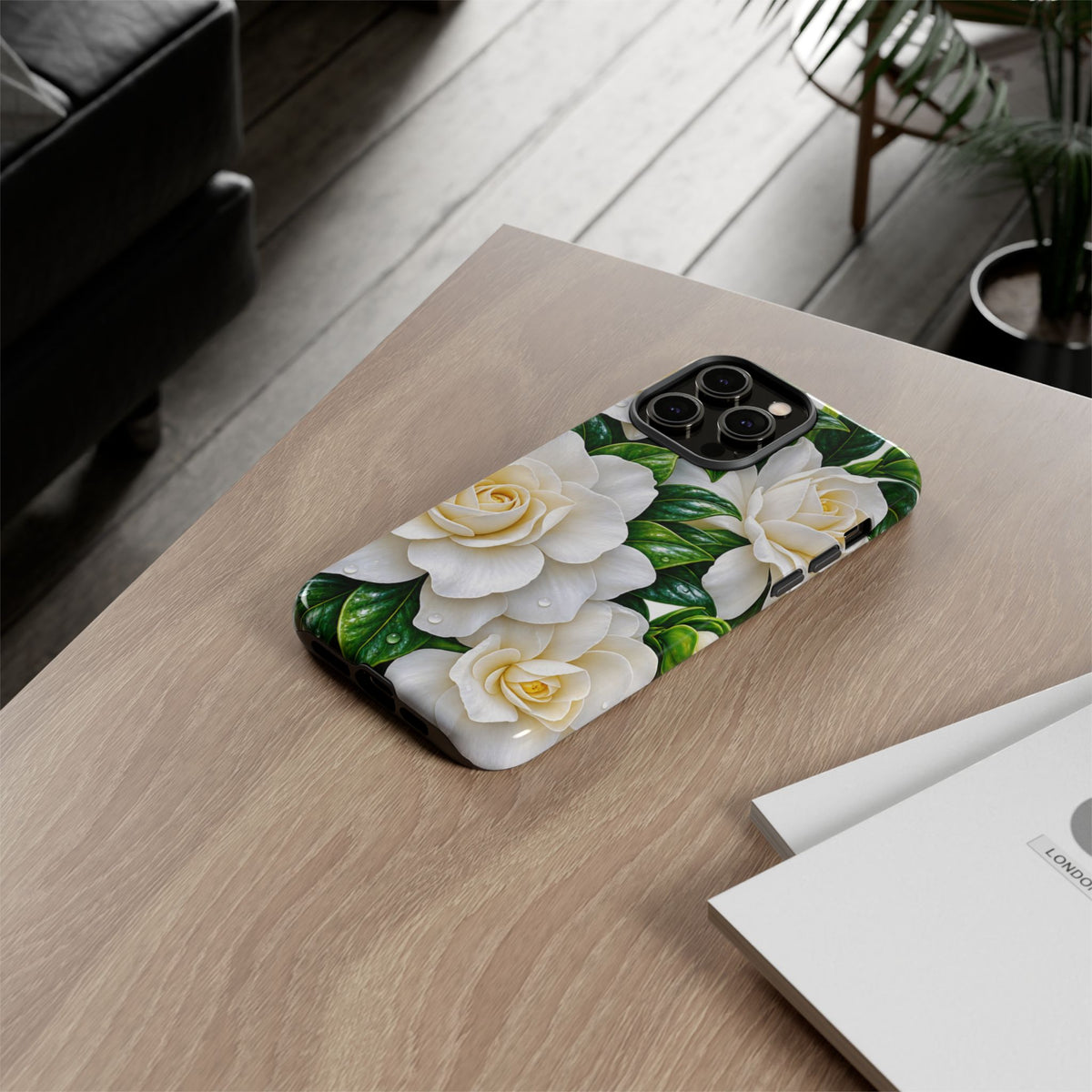Floral Camellia Tough Case — White Gardenia Phone Cover