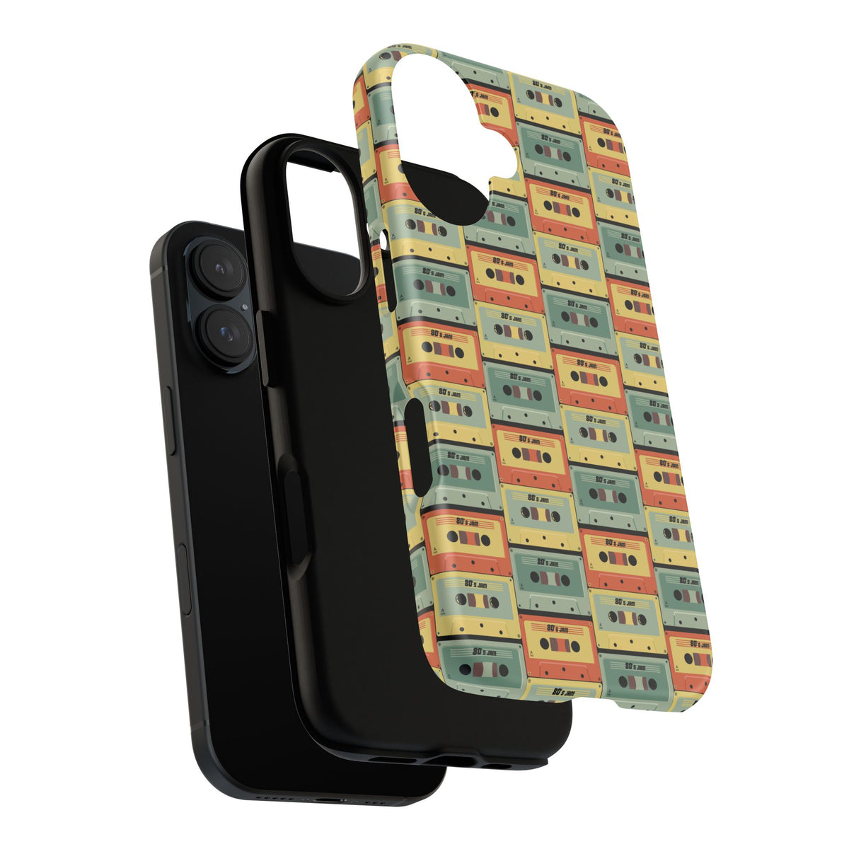 Retro Cassette Tape Phone Case — Vintage Music Pattern Tough Case