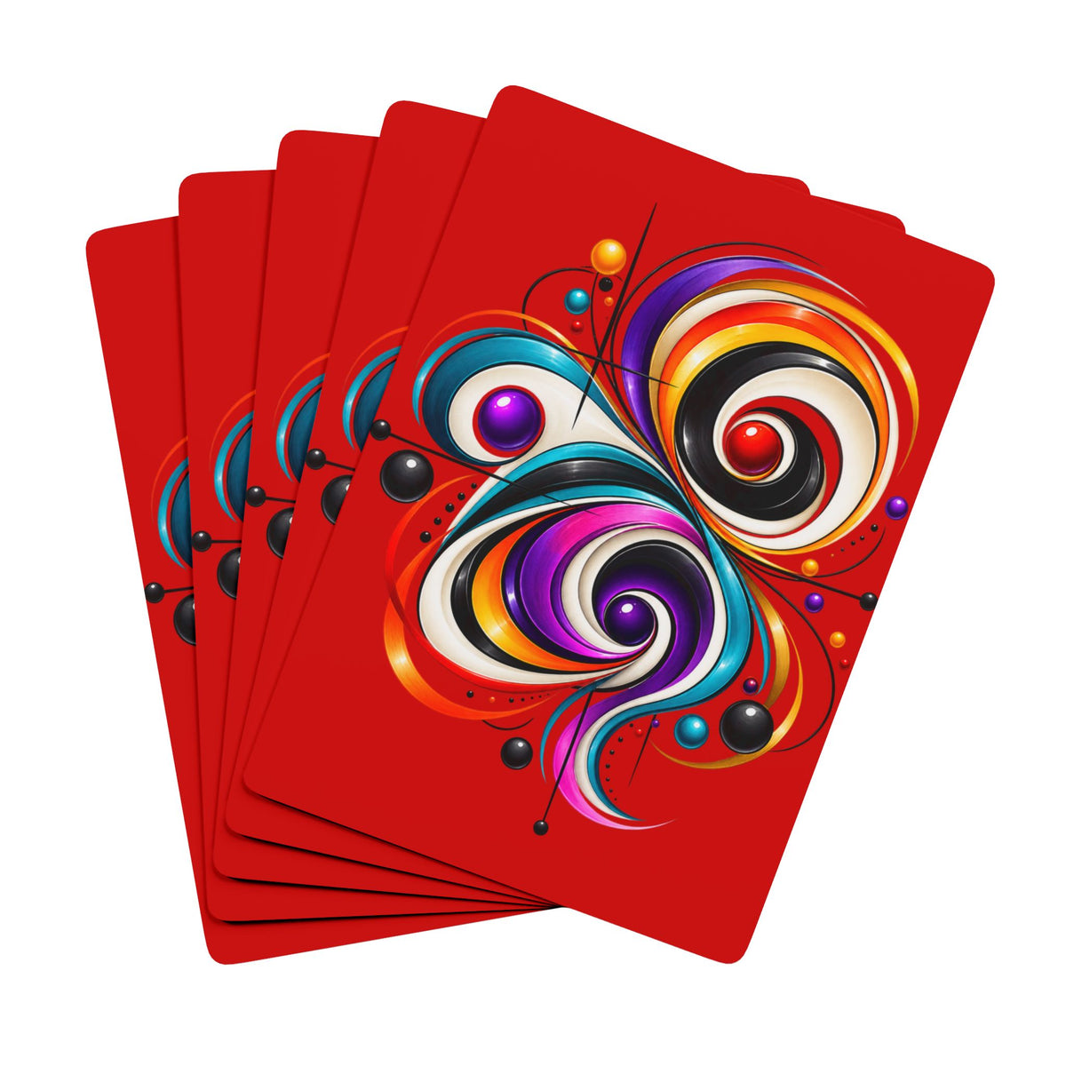 Color Swirl Poker Playing Cards — Decorative Ace of Spades Deck