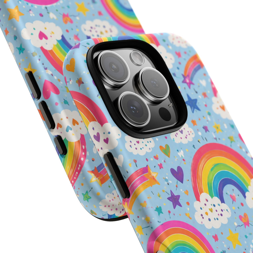 Rainbow Clouds Phone Case — Cute Pastel Rainbow Pattern Tough Case