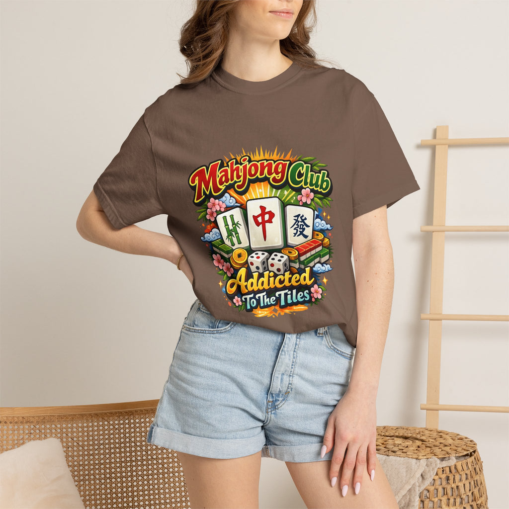 Mahjong Club Addicted to the Tiles T-shirt | Mahjong Graphic Tee