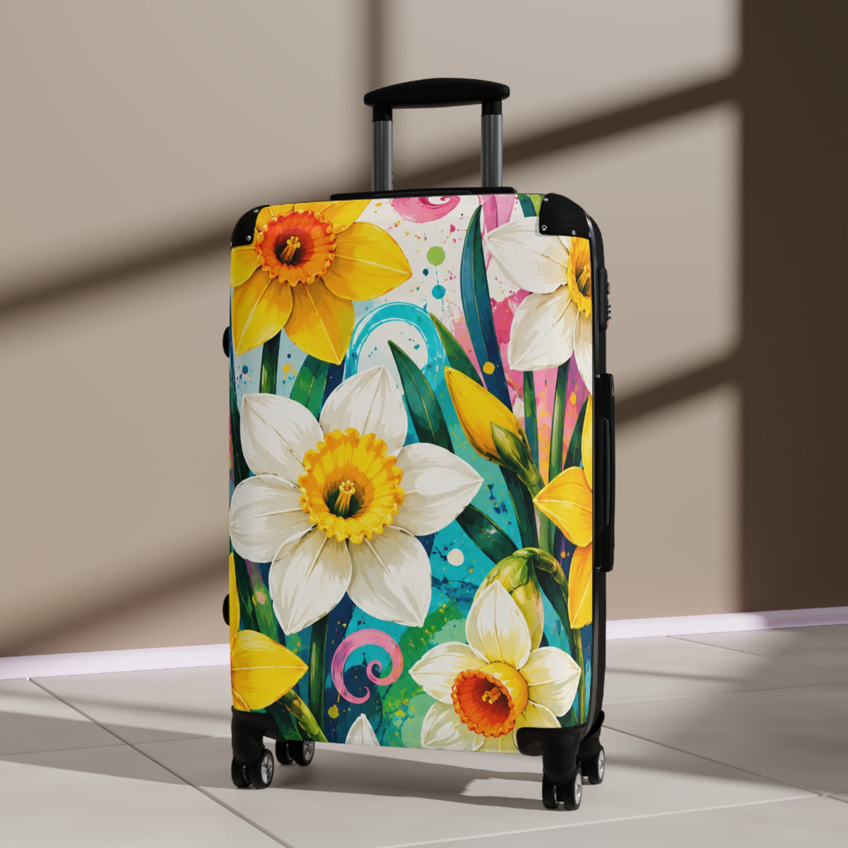 Daffodil Garden Suitcase — Floral Carry-On Luggage