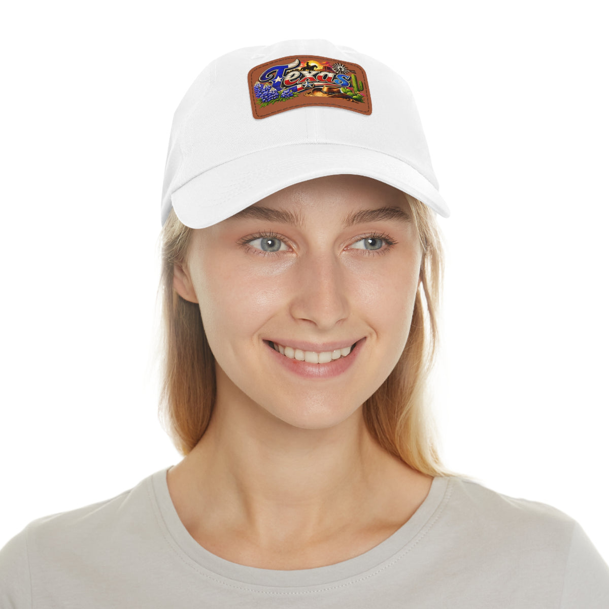 Texas Leather Patch Dad Hat | Retro Lone Star Patch Cap