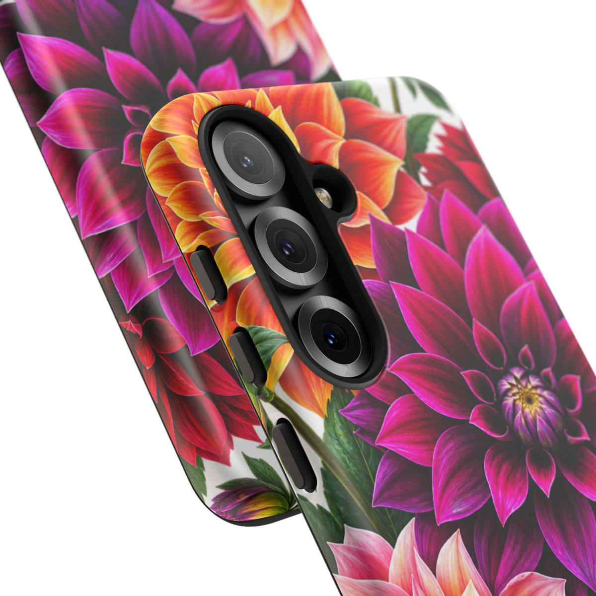 Floral Dahlia Tough Phone Case — Vibrant Protective Floral Phone Cover