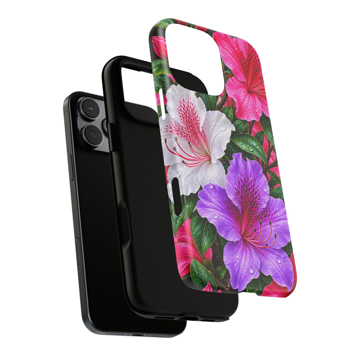 Floral Azalea Phone Case — Vibrant Pink & Purple Blossom Protection