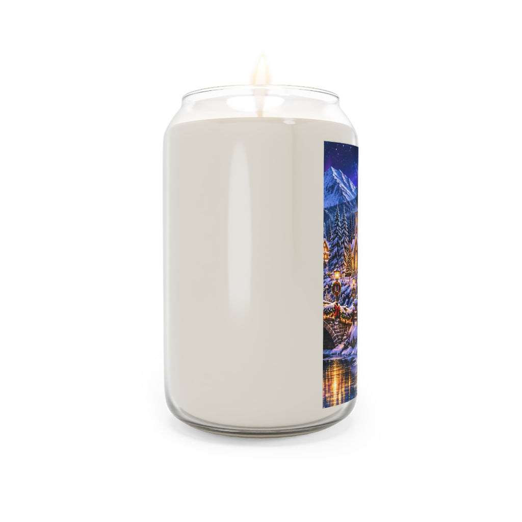 Winter Village Scented Soy Candle — 13.75 oz (Holiday Snowy Cottage Design)