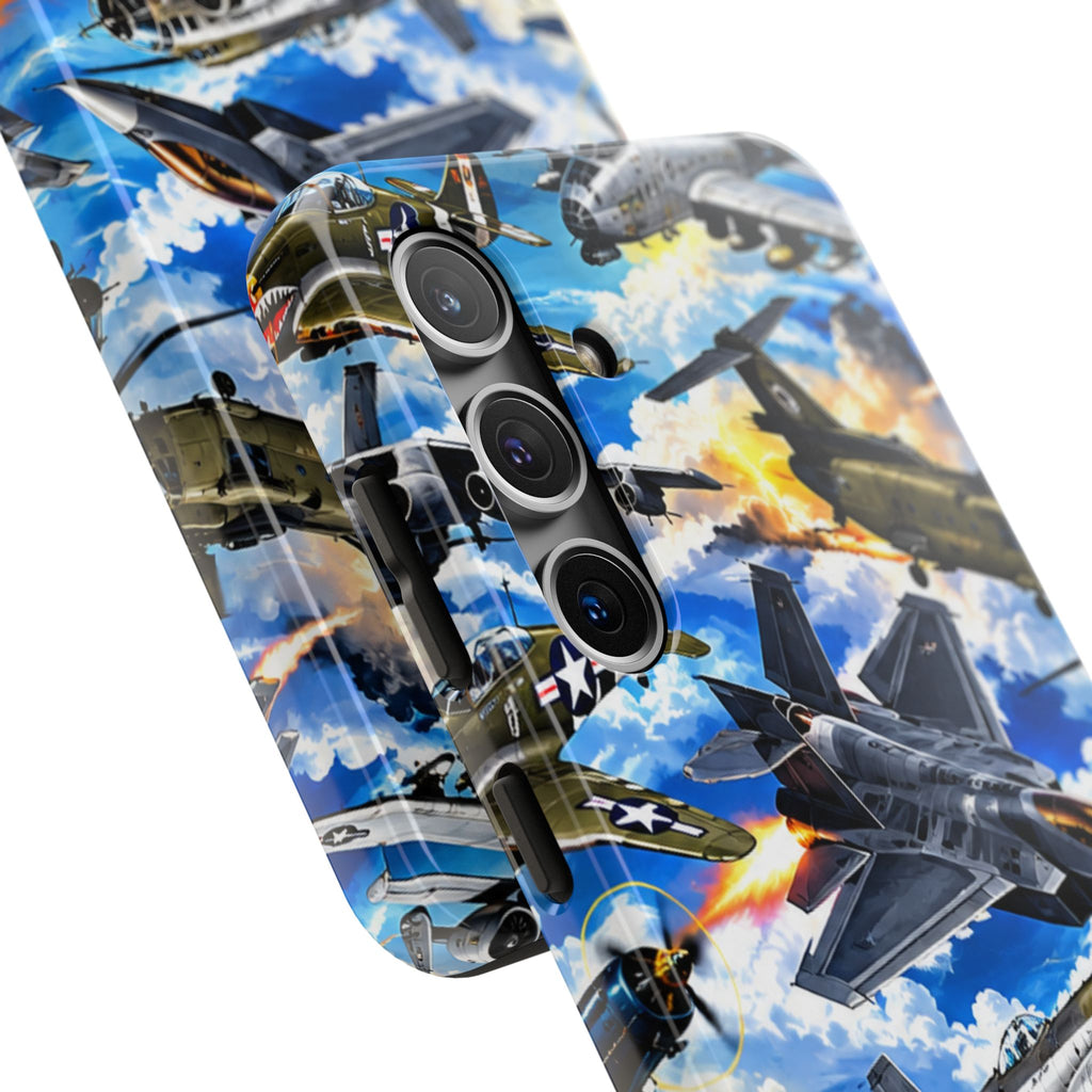 Military Aircraft Tough Phone Case – Vintage & Modern Jet Fighter Print