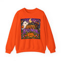 Happy Halloween Crewneck Sweatshirt — Cute Ghost & Jack-o'-Lantern Halloween Sweater