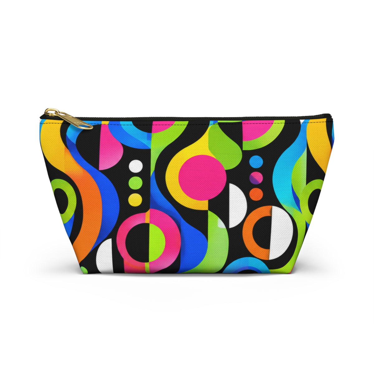 Retro Neon Geometric Accessory Pouch
