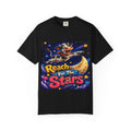 Reach For The Stars cow graphic T-Shirt | Retro space moon design