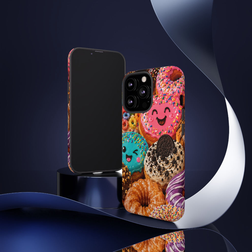 Donut Smile Tough Phone Case — Cute Colorful Desserts Protective Cover