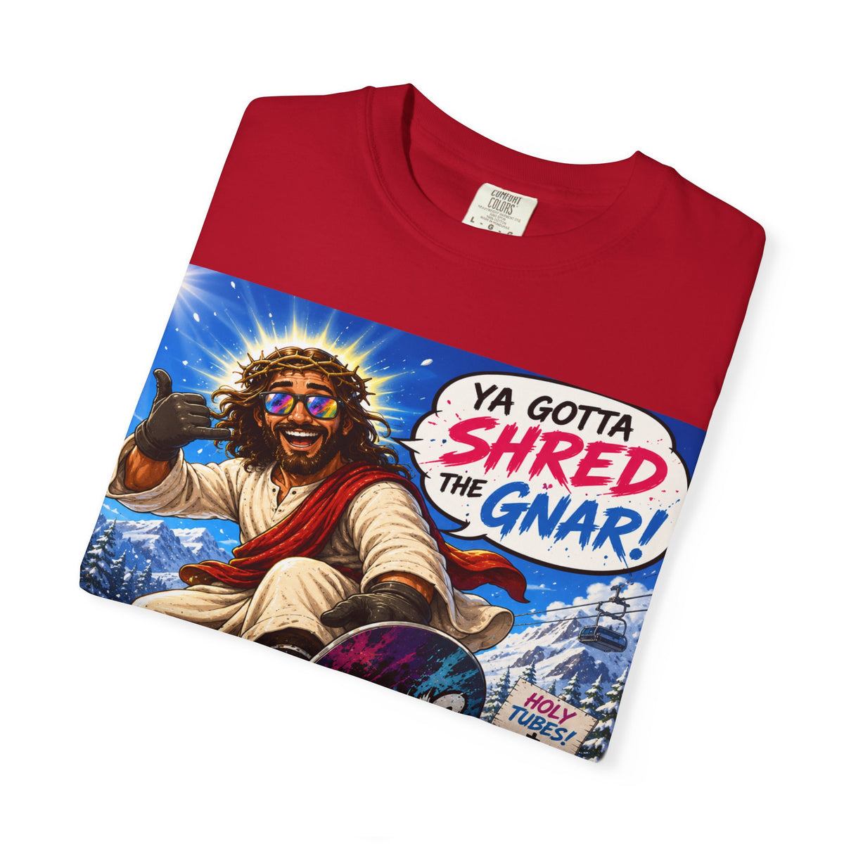 Jesus Skateboarding Shred the Gnar T-shirt | Christian Skateboard Design