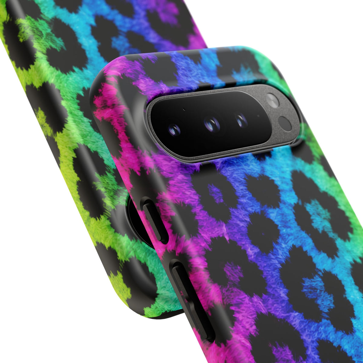 Neon Rainbow Leopard Tough Case – Colorful Animal Print Phone Cover
