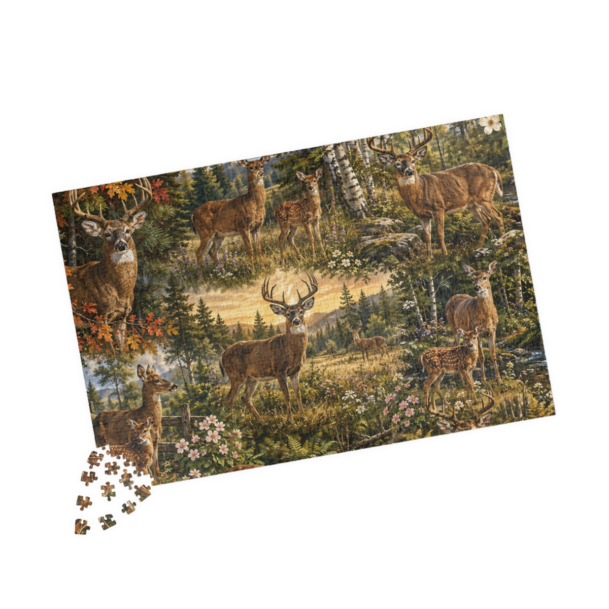 Woodland Deer Jigsaw Puzzle — Scenic Forest Wildlife Puzzle (110/252/520/1014 pcs)